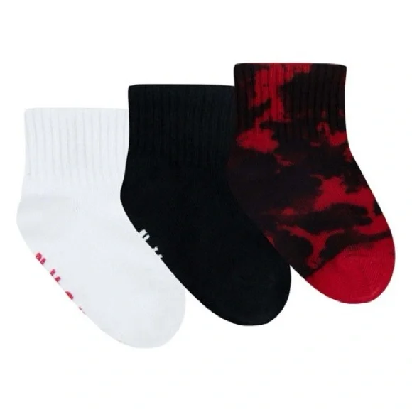 Nike Jordan Watercolor Remix Gripper 3 Pack Ankle Socks Size 12-24 Months - Picture 3 of 4
